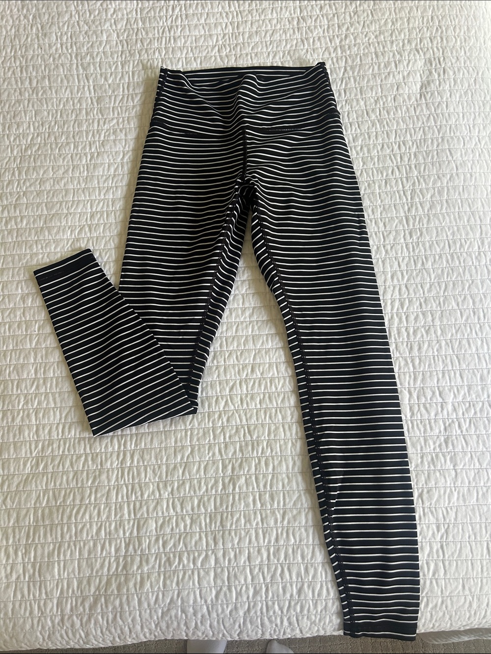 lululemon athletica Kids Black & White Striped Leggings